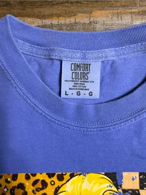 Comfort Colors Flo Blue Short Sleeve Tee with Princess Coffee Pop Art thumbnail 2