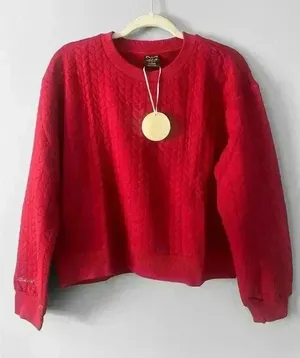 Laila Ali‎ Red Cable Knit Sweater, Large thumbnail 1