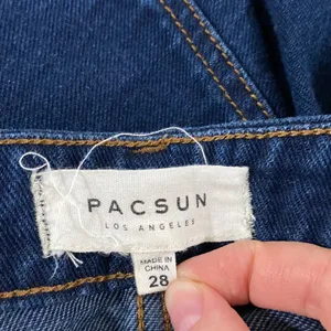 Pacsun button through dark wash denim mini skirt size 28 thumbnail 7