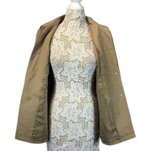 Ann Taylor Classic Short Trench Khaki Coat Epaulets, pleated back size 10 petite thumbnail 10