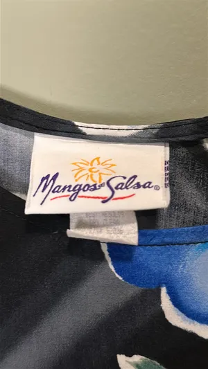 Vintage 90s Mangos & Salsa Blue Floral Drop Waist Dress thumbnail 5