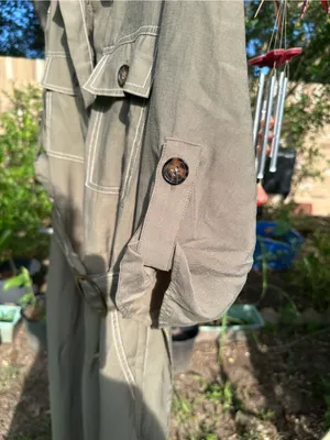 NWOT Zara Utility Jumpsuit Small S Olive Green Belted Safari Cargo Romper thumbnail 4