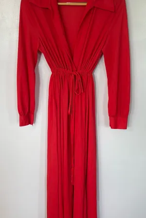 Vintage 1970s Sears Plunge maxi dress thumbnail 1