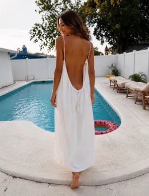 Backless White Spaghetti thumbnail 2