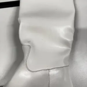 White Faux Leather Pointed Toe Knee High Western Boots Womens Size 8 Slouchy thumbnail 6