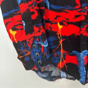 Wrangler Western Wear Vintage Storm Lightning Novelty Print Snap Front Shirt thumbnail 5