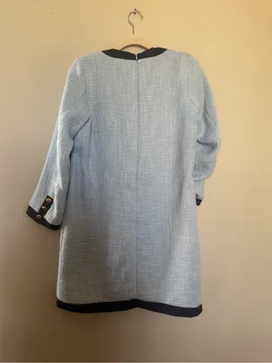 Pomander Place Light Blue Tweed Dress with Black Trim thumbnail 6