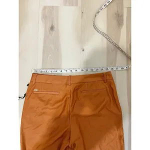 DKNY NWT Women Small Orange Flat Front Poly Rayon Trouser Pants Minimalist Chic thumbnail 5