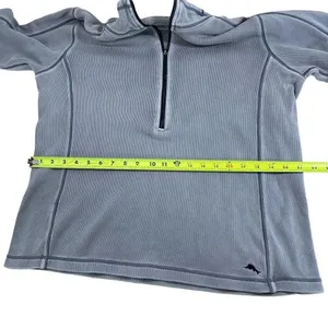 Tommy Bahama 100% Cotton Grey/Blue Half Zipup Sports Sweater Women’s Size M thumbnail 9