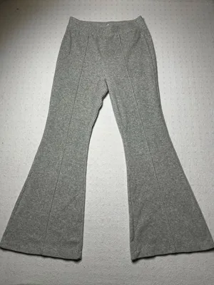 Aerie Ribbed Flare Pants Gray Women’s Small Regular thumbnail 1