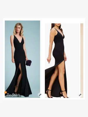 Dress The Population Iris Slit Crepe Gown thumbnail 3