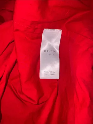 NEW DÔEN Clover organic Cotton Deep tomato Red Sleeveless Midi-Dress SZ M thumbnail 7