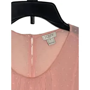 J.Crew Women's Tank Top Semi Sheer Polka Dot Peplum Lightweight Pink Size‎ 6 thumbnail 2