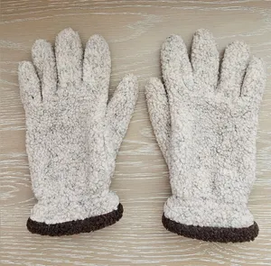 Vintage Lord & Taylor Sherpa Fleece Gloves - Cream & Brown Two-Tone - One Size​ thumbnail 1