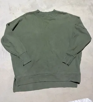 Aerie Classic textured green Crewneck Sweater XS thumbnail 1