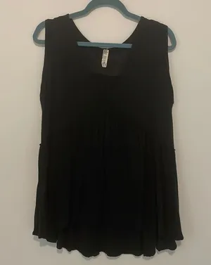 By Together Black Flowy Free People style V-Neck Top thumbnail 1