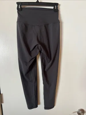 P'tula High-Waist Gunmetal Gray Leggings with Crossover Waistband thumbnail 3