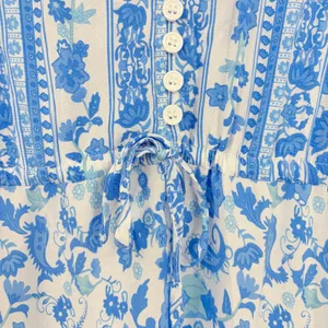 R Vivimos Tiered Peasant Dress Sz XL 16/18 Boho Cottagecore Paisley Euro Summer thumbnail 7