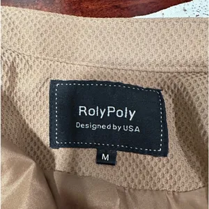 🔴RolyPoly Boho Textured Moto Jacket - Minimalist Sand Quilted Detail Size M thumbnail 7