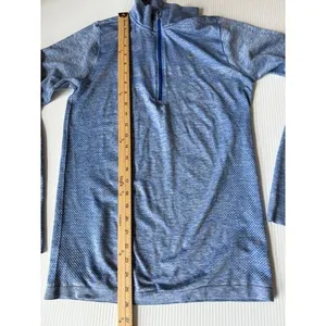 Nike‎ Dri-FIT Running Quarter Zip Performance Athletic Top Heathered Blue M thumbnail 5