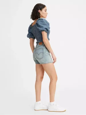 Levi's High Loose Denim Jean Shorts in Light Blue Size‎ 30 thumbnail 2
