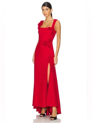 Elliatt Evanora Floral Gown in Red M thumbnail 5