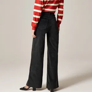 NWT J. Crew Wide Leg Trouser Pants Black Washed Velvet Soft Luxe Sz 26P Petite thumbnail 8