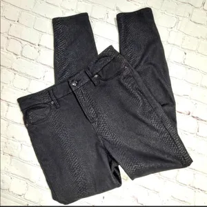 Good American Grey Snakeskin Metallic Coated High Rise Skinny Jeans NWT Grunge 0 thumbnail 8