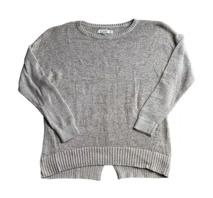 LOFT Light Cream Crew Neck Cable Sweater Size M thumbnail 1