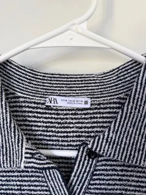 ZARA Striped Bodysuit Navy and White thumbnail 2