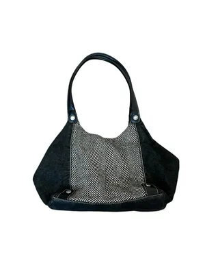 Vintage Tommy Hilfiger Black Denim Herringbone Shoulder Bag Y2K Preppy Boho thumbnail 9