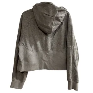 Trendy Queen Women's XL Gray Cropped Fleece Lined Half‎ Zip Hoodie thumbnail 9