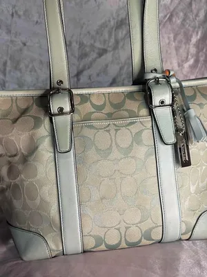 Vintage Y2K Coach Signature Mint Hampton Buckle Tote Bag 6042 thumbnail 1