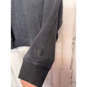 PINK Victoria's Secret Hoodie Womens Large Dark Grey Solid Pullover Sweatshirt thumbnail 3