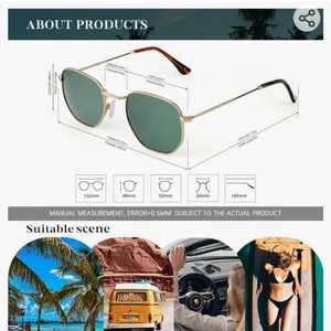 Sunglasses 3 in package like listed . Trendy metal frame hexagon uv prot… thumbnail 4