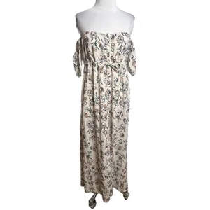 Yireh Lina maxi‎ dress in magnolia Sz M off the shoulder Sz M thumbnail 4