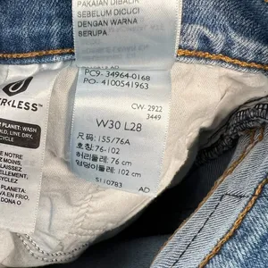 Levi's Wedgie‎ Straight Jeans Distressed Denim Medium Wash Blue Size 30 thumbnail 17