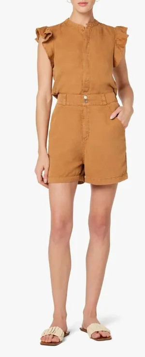 Joe's Jeans Emilia Romper in Small Tan Brown Womens Shortalls Outfit thumbnail 1
