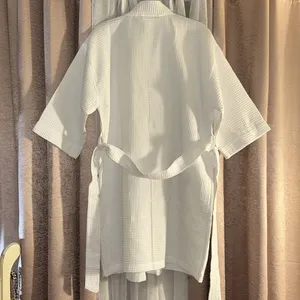 NWT Turquas Size L White Waffle Knit Robe thumbnail 9