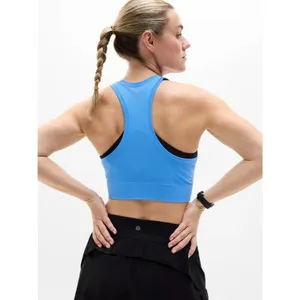 New Athleta M Momentum Flex Ultra Crop Tank Cornflower Blue Medium thumbnail 5