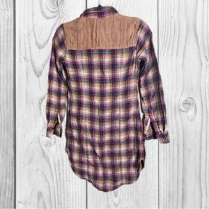 Aritzia Wilfred Plaid Button-Up Shirt with Pink Accents size XS Bohemian‎ western thumbnail 6