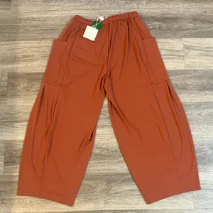 Halara Rust Wide-Leg Pants with Pockets Medium High waist Cargo Pull on thumbnail 3