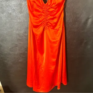 Jason‎ Wu Orange/Red Satin Feel Midi Dress Size Large thumbnail 7