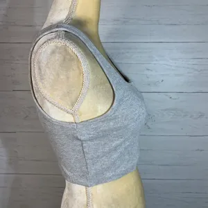 gray ribbed crop top size M thumbnail 6