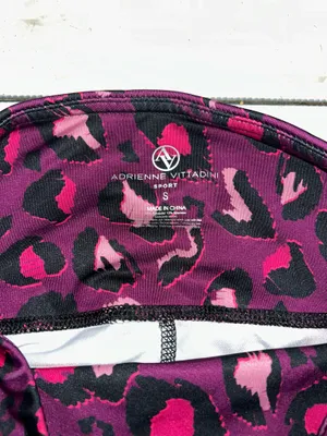 Adrienne Vittadini Purple Pink Leopard Animal Print Leggings Small thumbnail 7