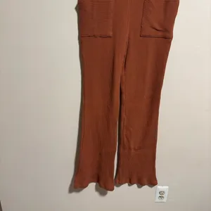 Free People Picnic Sweater Ribbed Flare Lounge Pant Terra Cotta- Size Medium thumbnail 5