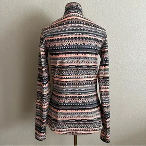 NIKE Pro Dri-Fit Hyperwarm Aztec Print 1/2 Zip Pullover Long Sleeve Top Sz. M thumbnail 7