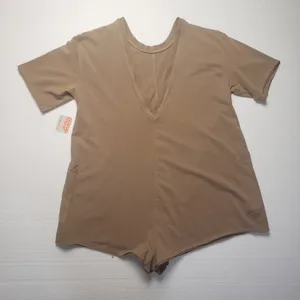 Free People Movement Women's Hot Shot Tee Romper in Mocha Latte size M NWT thumbnail 5
