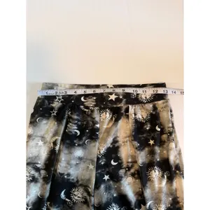 Poof New York Celestial Sun Moon Stars Women's Wide‎ Leg Pants Black White Small Witchy Gothic thumbnail 7