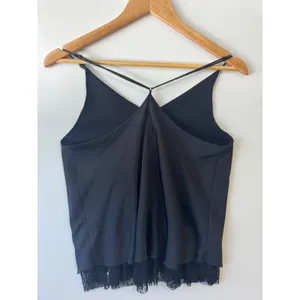 Free People Intimately Criss Cross Cami Lace Trim‎ Tank Top Black Size Small thumbnail 5